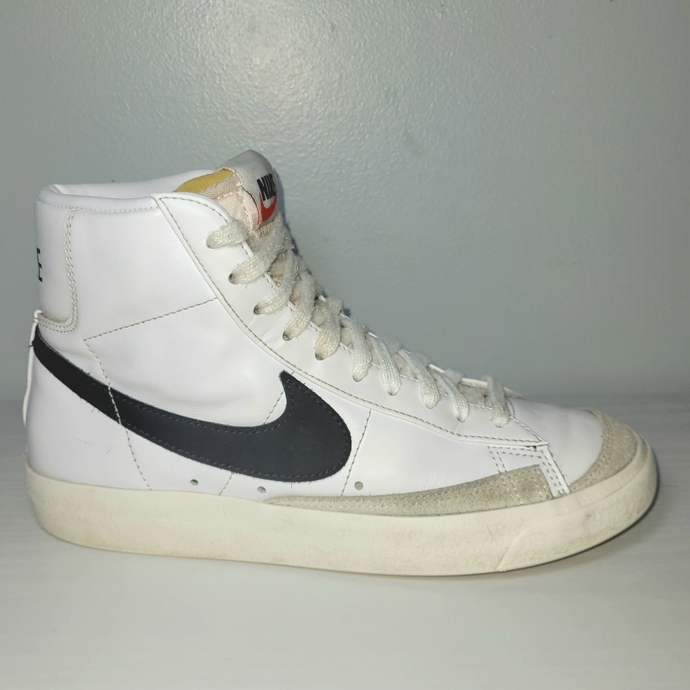 🎀 Nike Blazer Mid 77 Vintage White Black 6.5 W - Picture 9 of 13